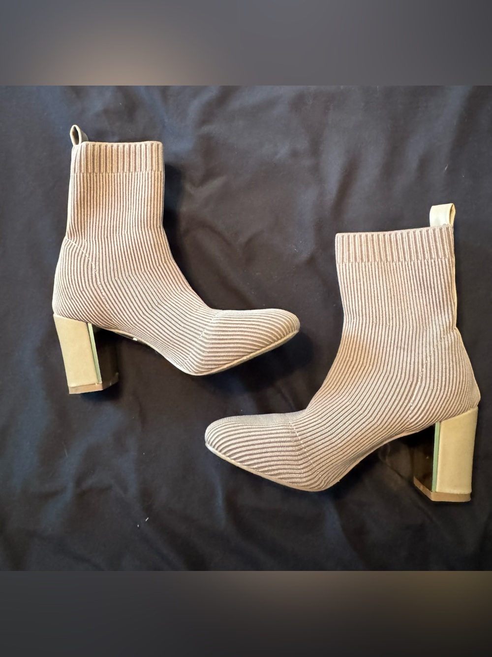 Women's Ribbed Sock Boots in Taupe